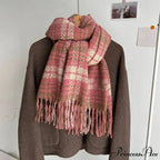 Luxury Plaid Cashmere Long Bandana Pashmina Scarf for Women