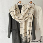 Luxury Plaid Cashmere Long Bandana Pashmina Scarf for Women
