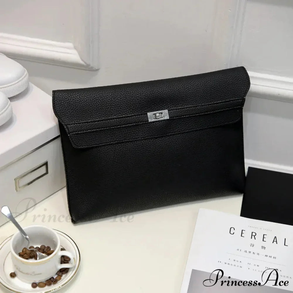 Lychee Design PU Leather Envelope Clutch