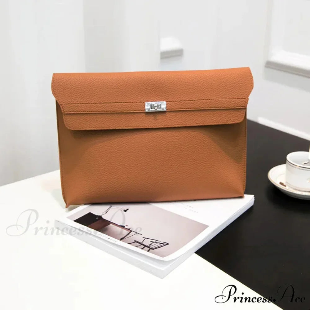 Lychee Design PU Leather Envelope Clutch