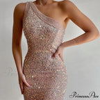 Lyla Formal One Charming Shoulder Sequin Dress