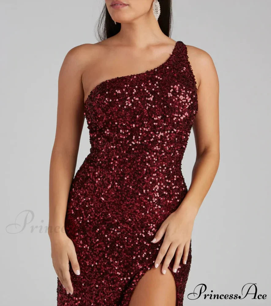 Lyla Formal One Charming Shoulder Sequin Dress