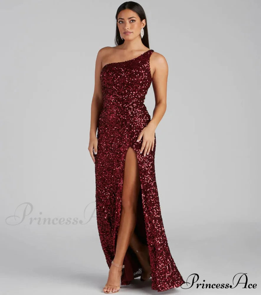 Lyla Formal One Charming Shoulder Sequin Dress