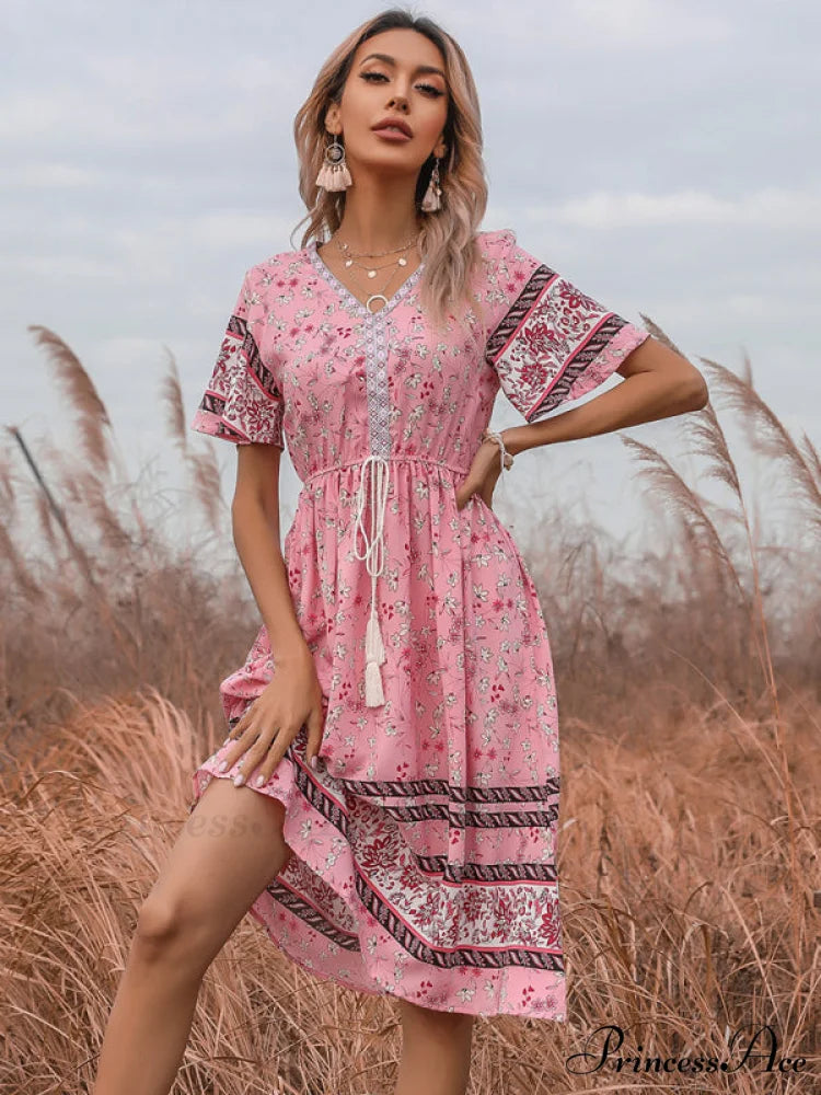 Lynette for Short-sleeve Mini Gown Women