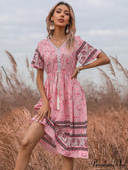 Lynette for Short-sleeve Mini Gown Women