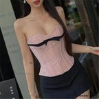 Magenta Ribbon Sheath Crop Top