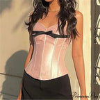 Magenta Ribbon Sheath Crop Top