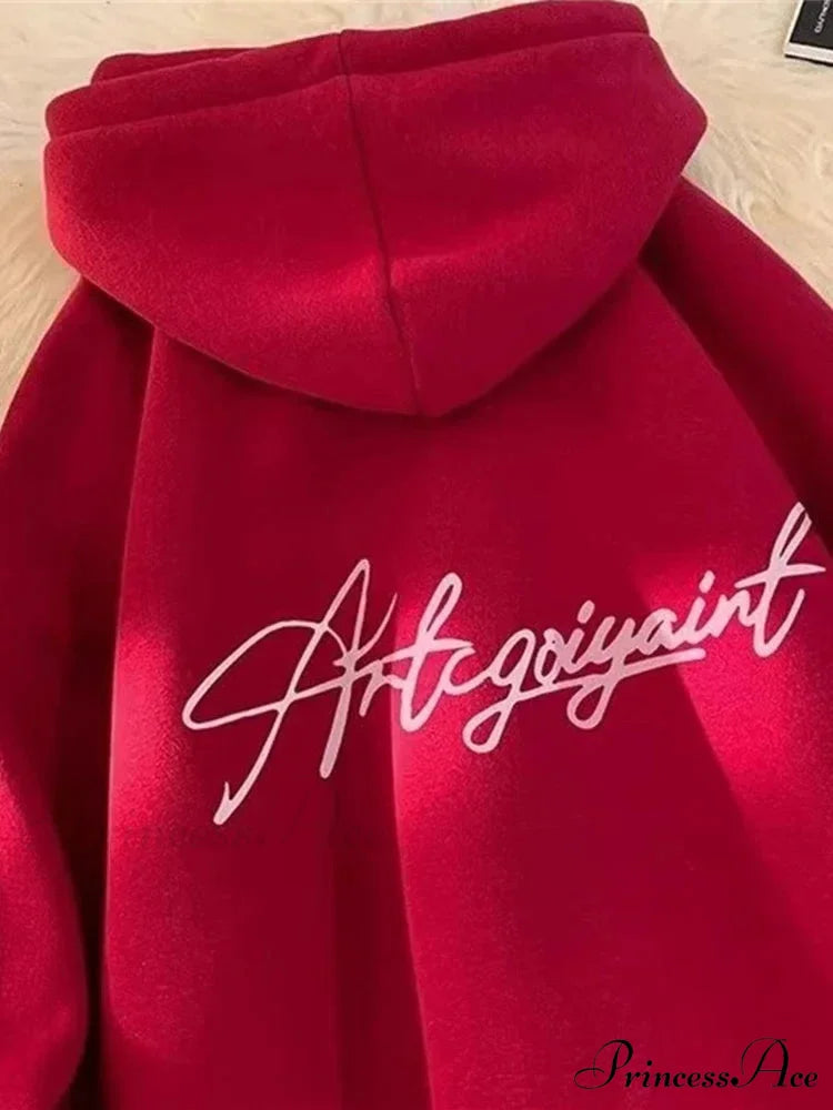 Main Street Correspondence Printed Generously Sized Hoodie