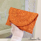 Maize Sheath Interlace Straw Pouch Wristlet