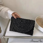 Maize Sheath Interlace Straw Pouch Wristlet