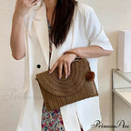 Maize Sheath Interlace Straw Pouch Wristlet