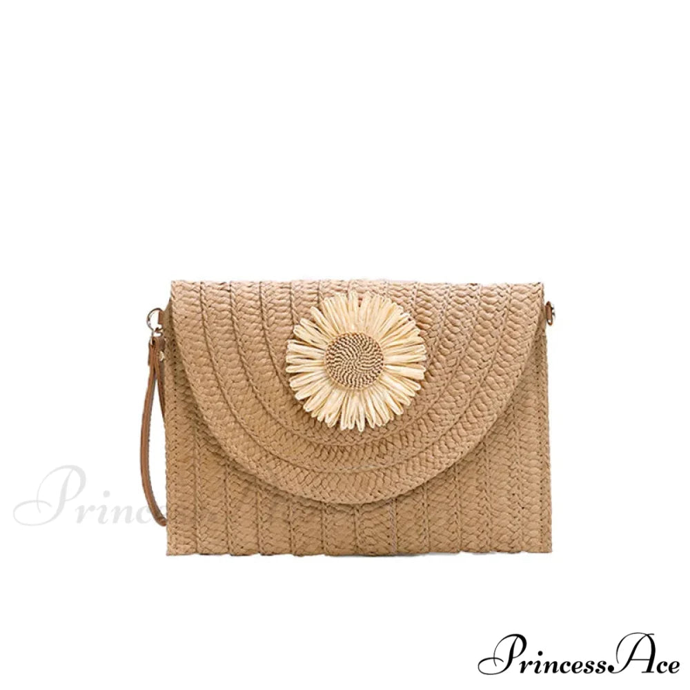 Maize Sheath Interlace Straw Pouch Wristlet
