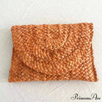Maize Sheath Interlace Straw Pouch Wristlet