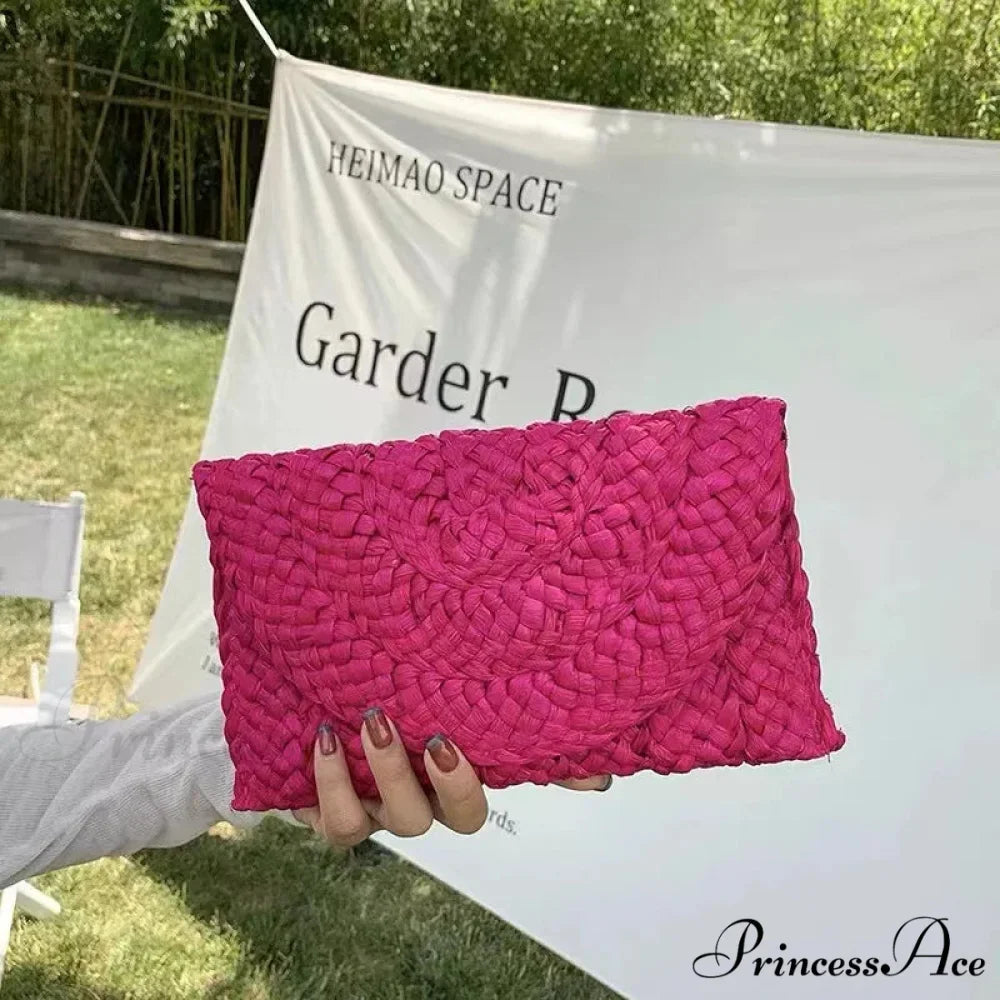 Maize Sheath Interlace Straw Pouch Wristlet