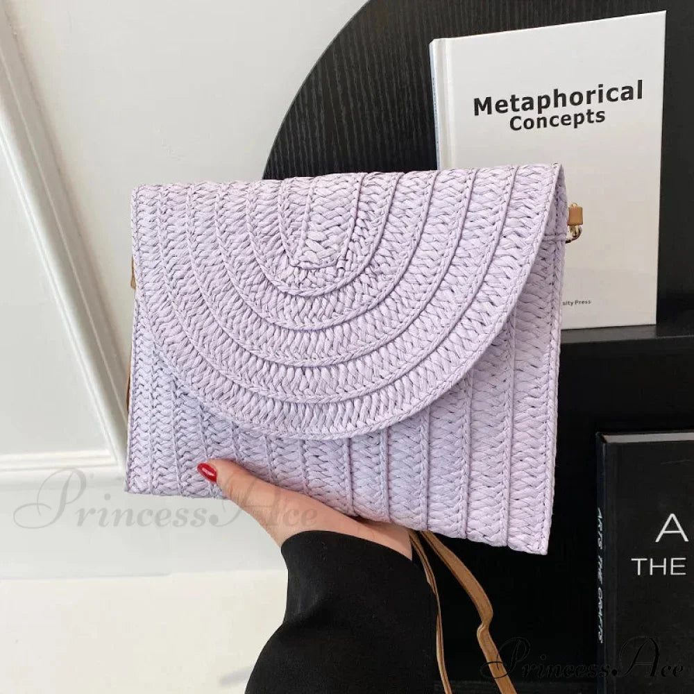 Maize Sheath Interlace Straw Pouch Wristlet