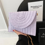 Maize Sheath Interlace Straw Pouch Wristlet