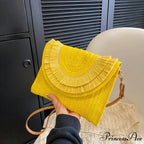 Maize Sheath Interlace Straw Pouch Wristlet