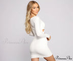 Major Bombshell Long Charming Sleeve Mini Dress