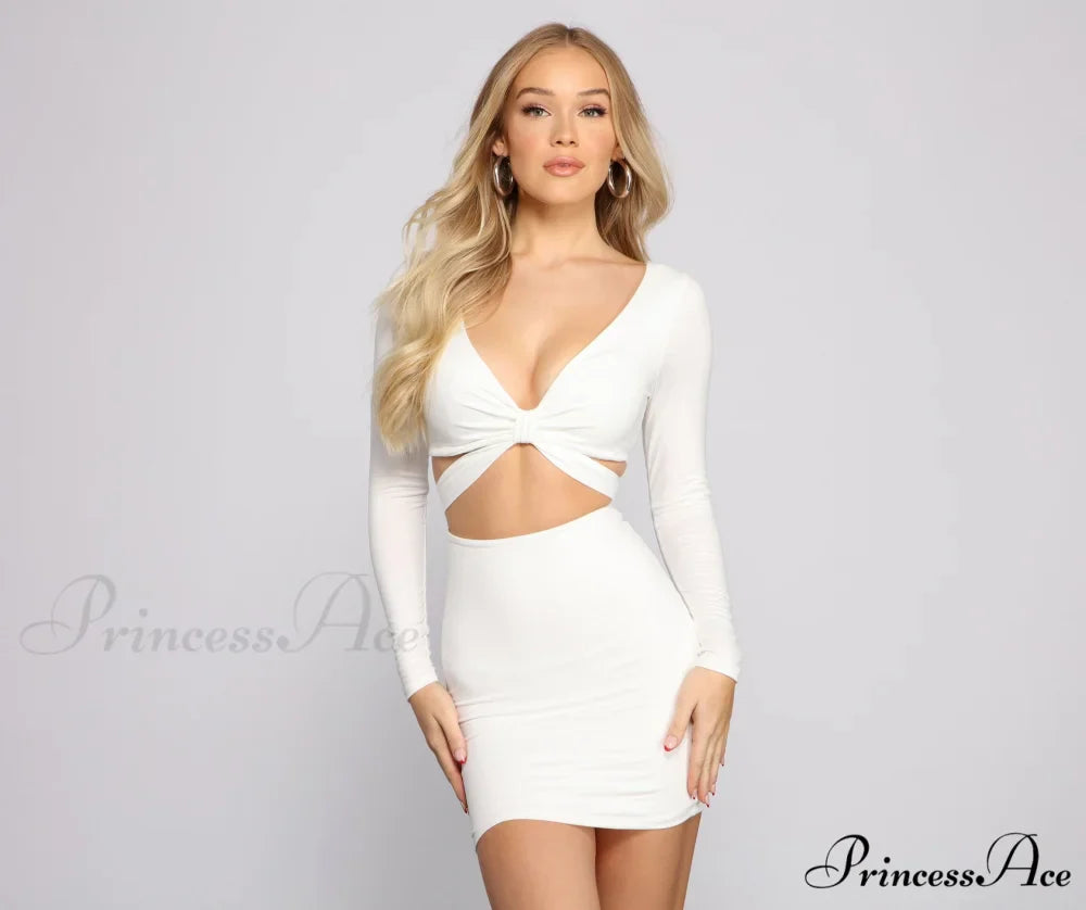 Major Bombshell Long Charming Sleeve Mini Dress