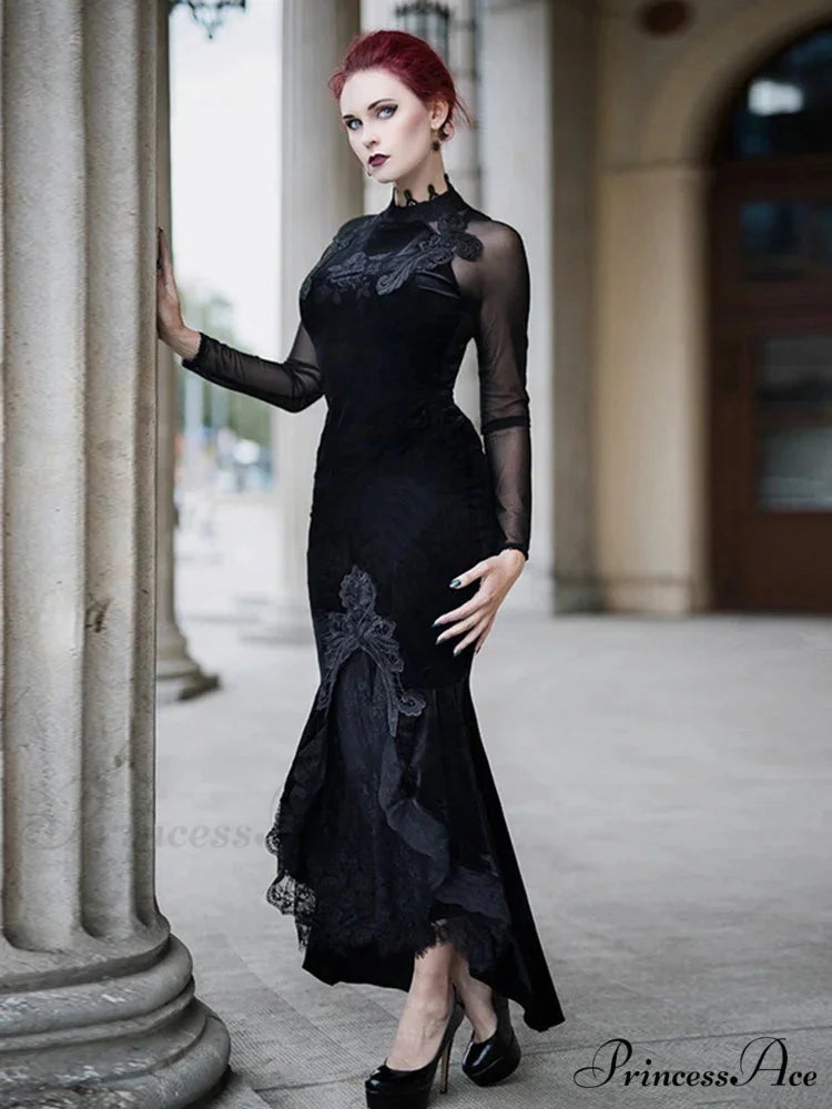 Mall Goth High Waist Ruffle Fishtail Half Women Slim Fold Elastic Wrapped Hip Sweet Skirt