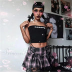 Mall Gothic Grunge Summer Mini Women Y2K Vintage Lace Harajuku Streetwear High Waist Bandage Sexy Skirt