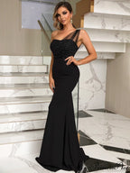 Mara Crepe Stylish One Shoulder Gown