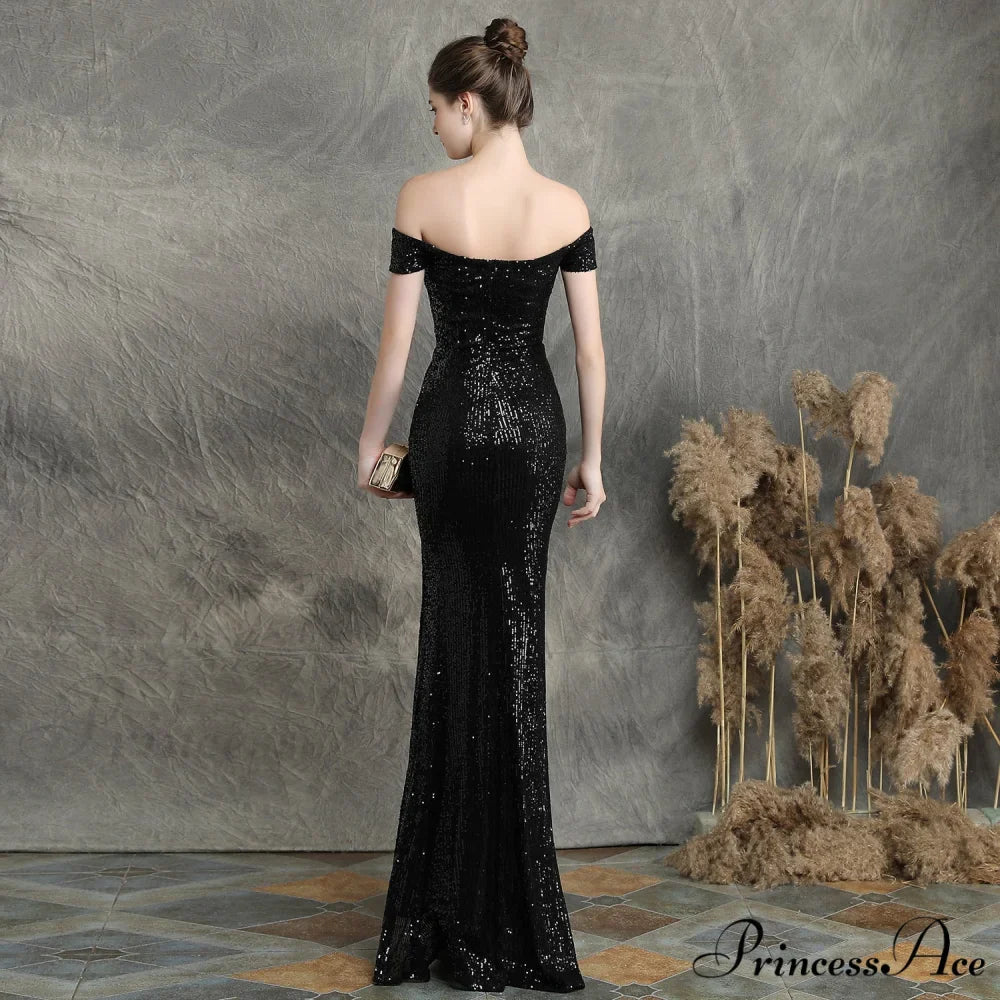 Marzia Formal Stylish Sequined Slit Dress