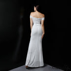 Marzia Formal Stylish Sequined Slit Dress