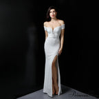 Marzia Formal Stylish Sequined Slit Dress