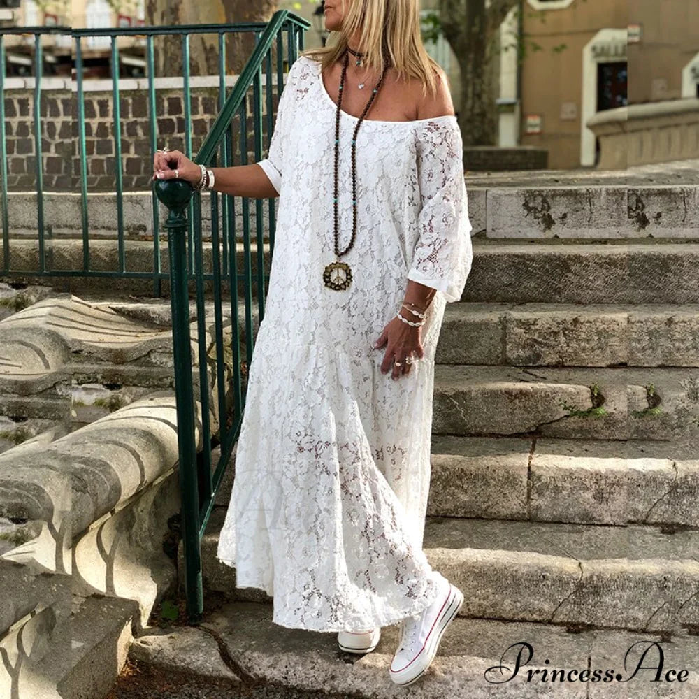 Maxi Long Summer O Neck Dress