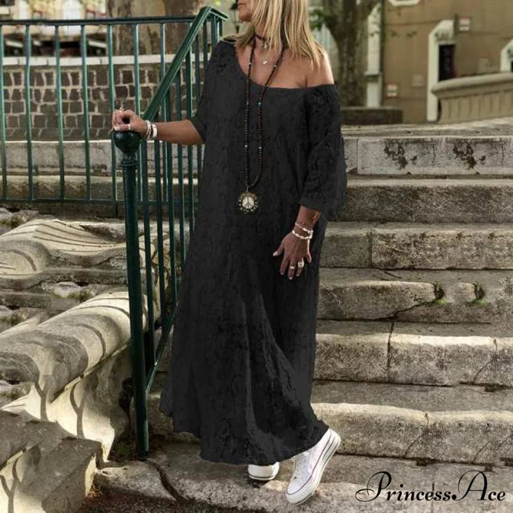 Maxi Long Summer O Neck Dress