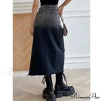 Medium Slit Jeans Skirt