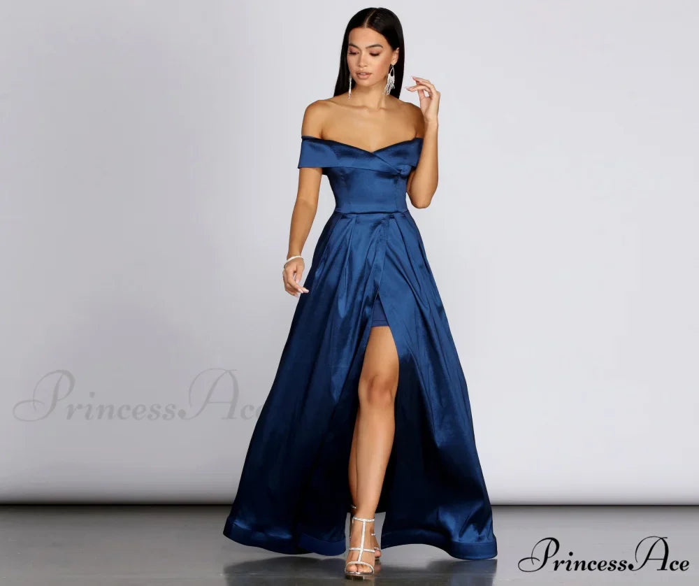 Megan Taffeta Off Charming The Shoulder Ball Gown