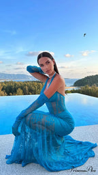 Mermaid Lace V-Neck Party Dress