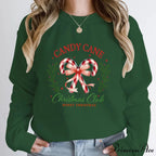 Merry Candy Cane Christmas Club Round Neck Christmas Hoodie
