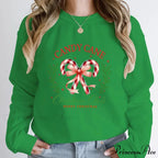 Merry Candy Cane Christmas Club Round Neck Christmas Hoodie