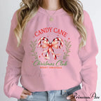 Merry Candy Cane Christmas Club Round Neck Christmas Hoodie
