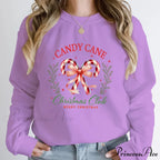 Merry Candy Cane Christmas Club Round Neck Christmas Hoodie