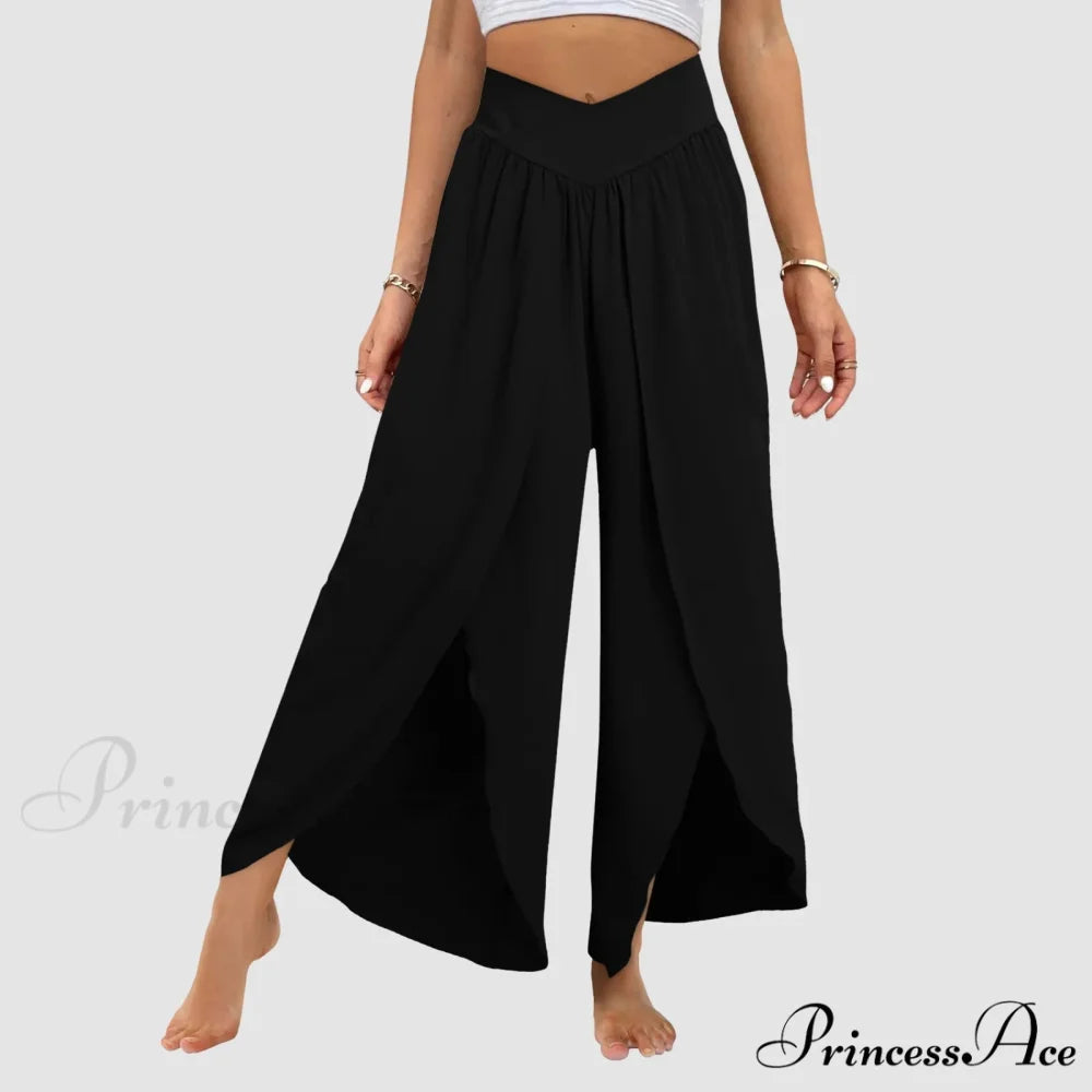 Mesh Frilled Folded Warm-weather Trousers