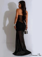 Mesh Patchwork Hollow Party Dress