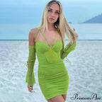 Mesh Straps Short Dress