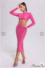 Mesh Top Skirt Sparkling Party Dress