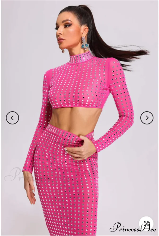 Mesh Top Skirt Sparkling Party Dress