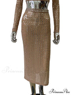 Mesh Top Skirt Sparkling Party Dress