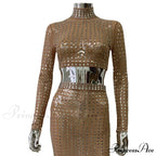 Mesh Top Skirt Sparkling Party Dress