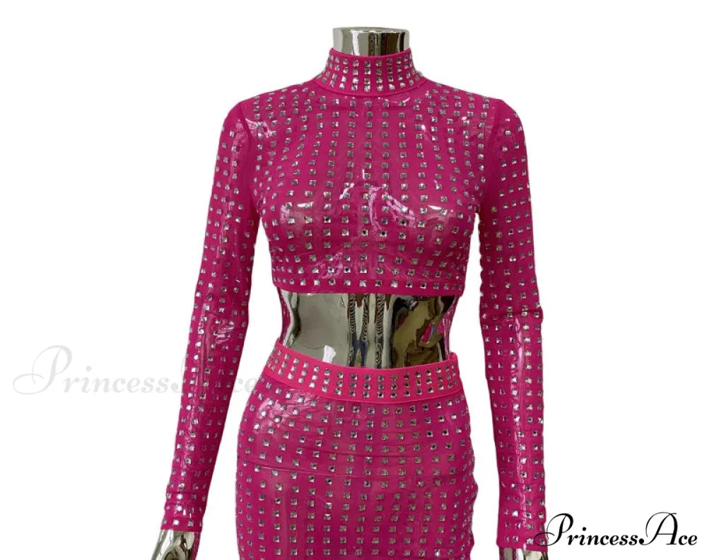 Mesh Top Skirt Sparkling Party Dress