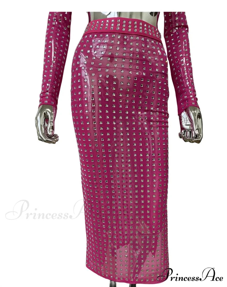 Mesh Top Skirt Sparkling Party Dress