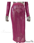 Mesh Top Skirt Sparkling Party Dress