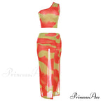 Mesh Two Piece Set Maxi Dress