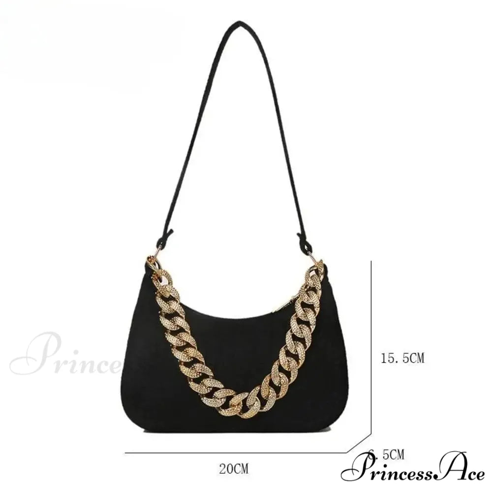 Metal Chain Shoulder Handbag Stylish Clutch